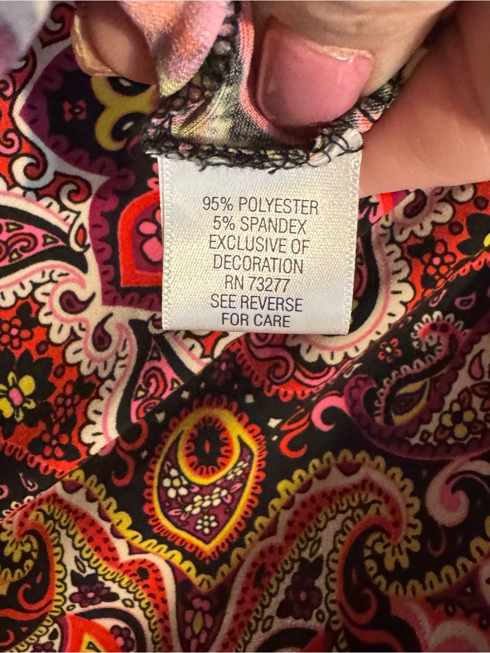 NWT Dana Buchman Multi-Color Print Ring-Neck Top XLARGE #14 - Picture 7 of 9